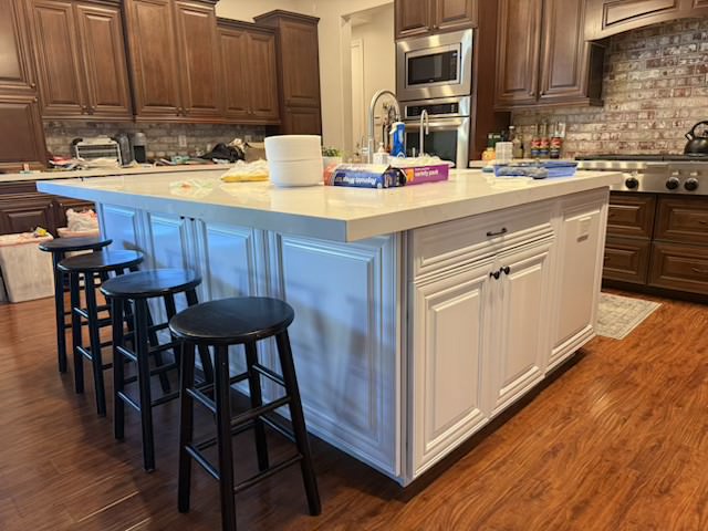 Cabinet refinishing and interior finish project